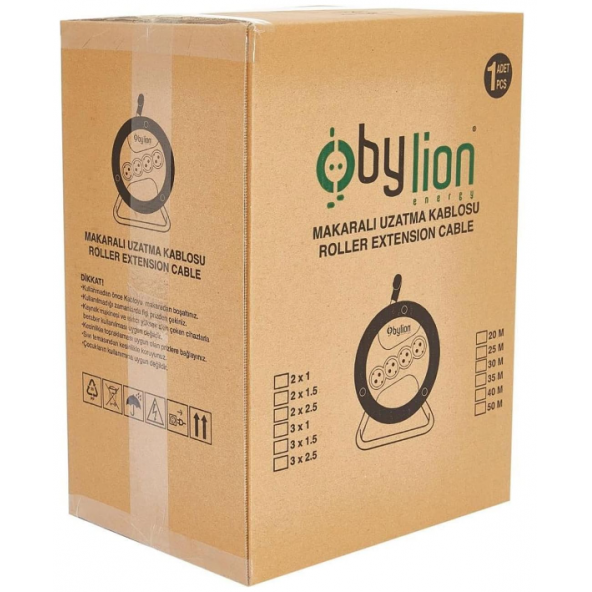 BYLİON Seyyar Makaralı Uzatma Kablosu 3x2.5mm (30 METRE) Bakır Kablo - 4