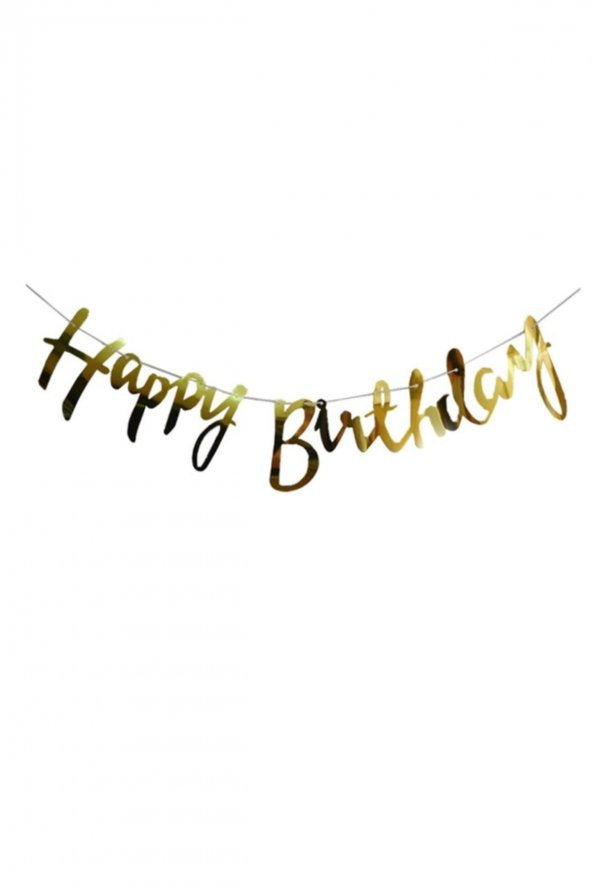 Gold Happy Birthday Banner