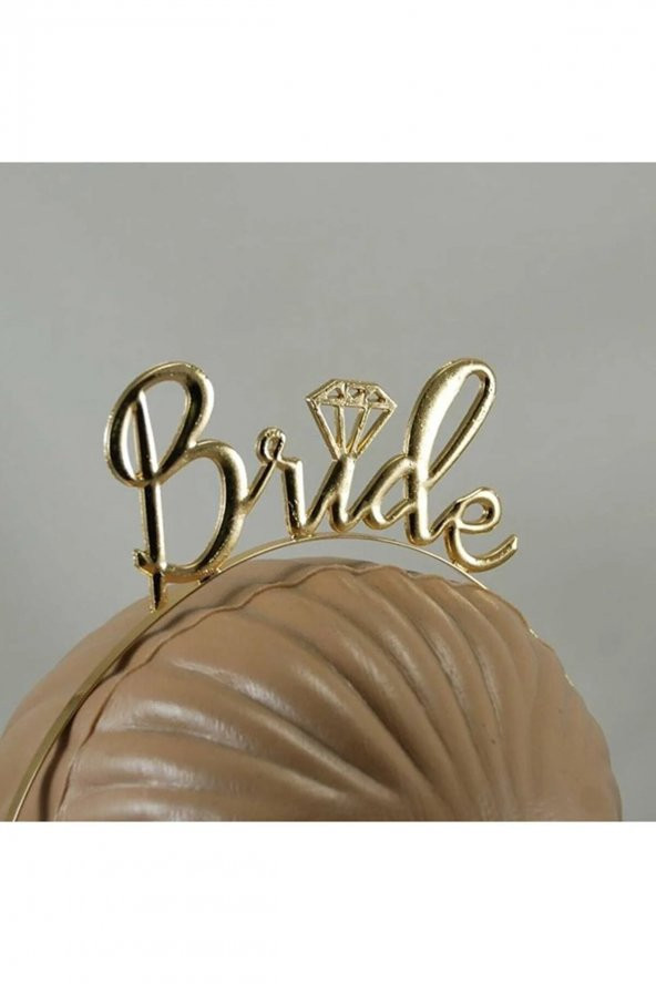 Bride Tek Taç Gold Renk Metal Bekarlığa Veda Partisi Taç