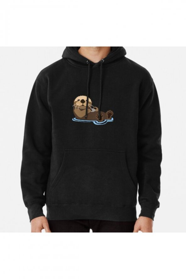 Otter emoji Baskılı Sweatshirt Hoodie - 1