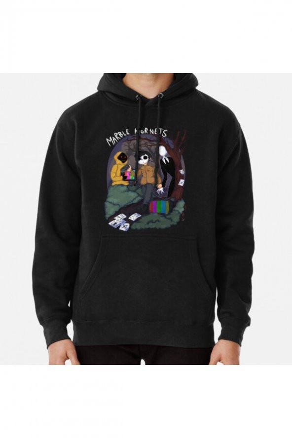 Marble Hornets Baskılı Sweatshirt Hoodie