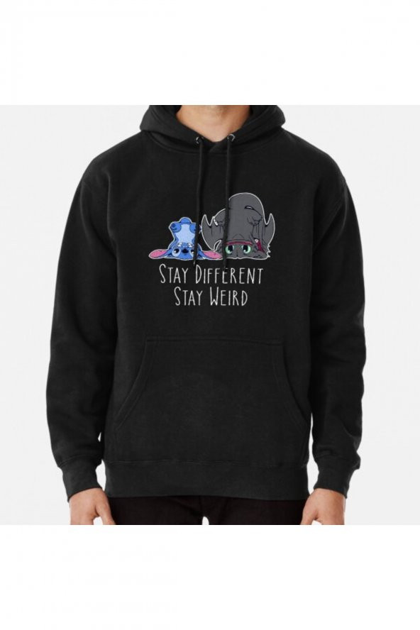 Stay Different Stay Weird Night Fury Toothless And Stitch Official Baskılı Sweatshirt Hoodie
