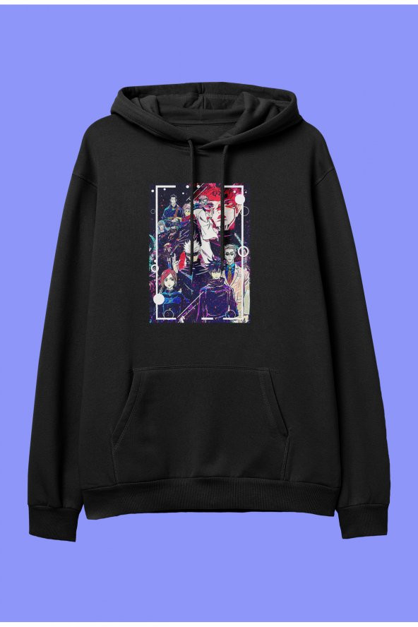 Jujutsu Kaisen karakterler anime karakter baskılı kapüşonlu sweatshirt hoodie - 1