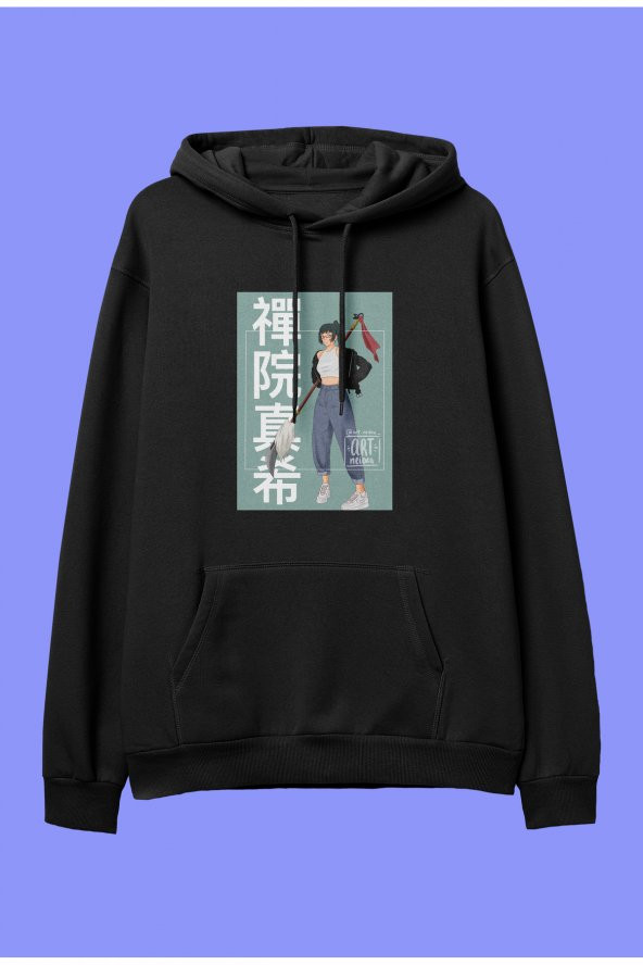 Jujutsu Kaisen Maki Zenin anime karakter baskılı kapüşonlu sweatshirt hoodie