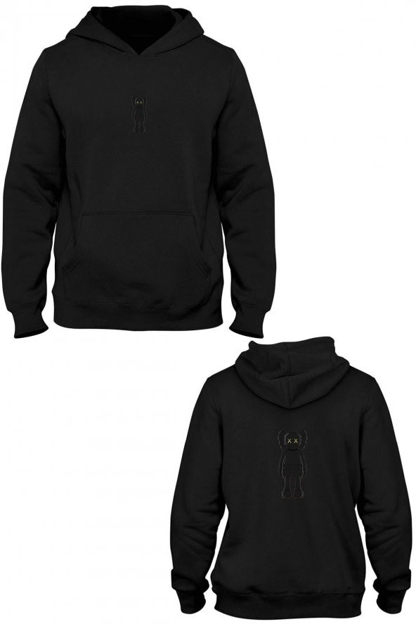Kaws Ön Arka Baskılı Kapşonlu Sweatshirt Bll3581