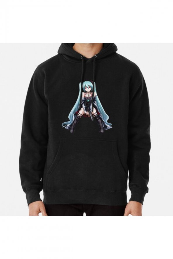 Hatsune Miku Baskılı Kapşonlu Sweatshirt Hoodie