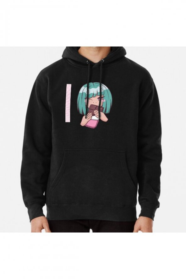 CHOCOLATE ANIME GIRL Baskılı Kapşonlu Sweatshirt Hoodie