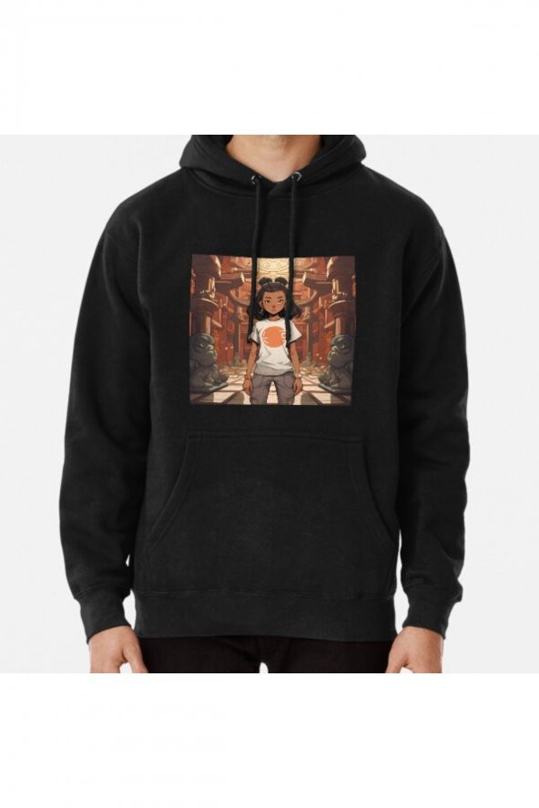 Zen Anime: Minimalist Fanart,Waifus,and Epic Designs Baskılı Kapşonlu Sweatshirt Hoodie