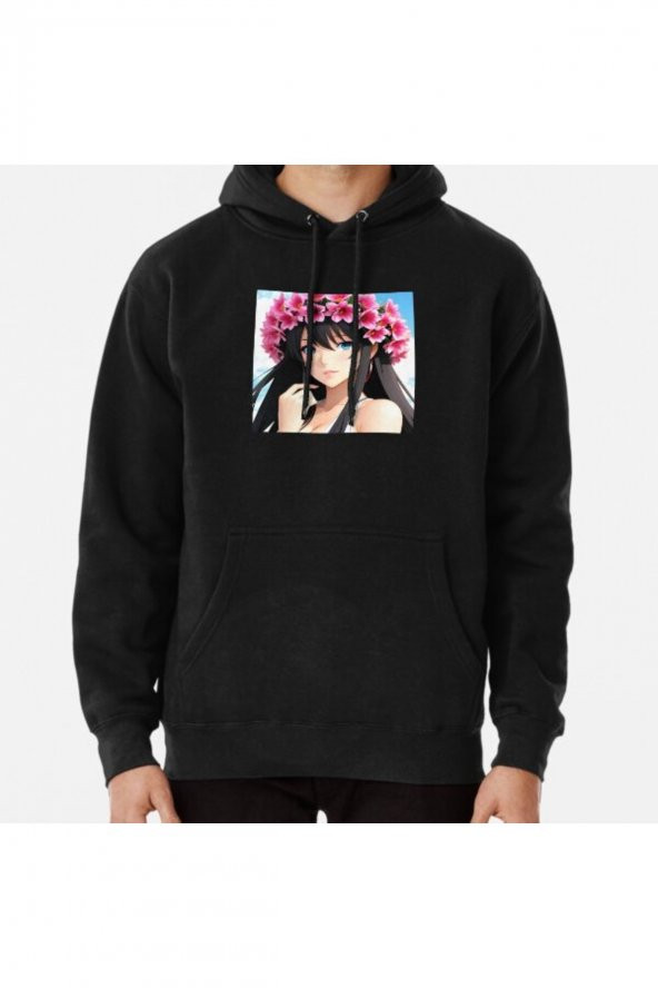 Anime Flower Princess Baskılı Kapşonlu Sweatshirt Hoodie - 1