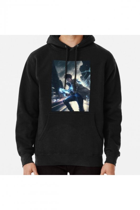 Anime Pose Baskılı Kapşonlu Sweatshirt Hoodie