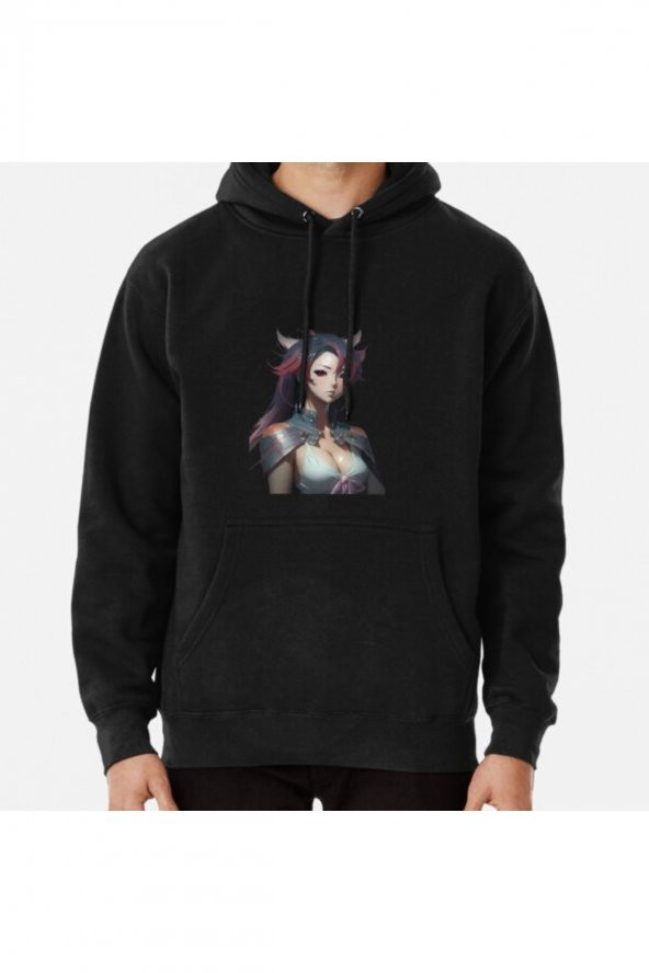 Vampire Anime Girl Baskılı Kapşonlu Sweatshirt Hoodie