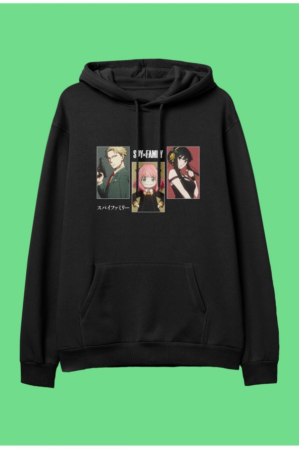 Spy x Family (Tüm Aile) anime karakter baskılı kapüşonlu sweatshirt hoodie