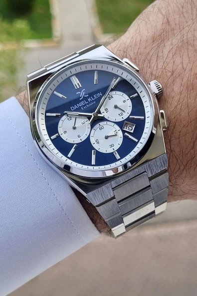 Daniel Klein DKISTE854 Kadranı Lacivert Kordonu Gümüş Renk İç Göstergeleri Aktif Erkek Kol Saati ürün görseli 1