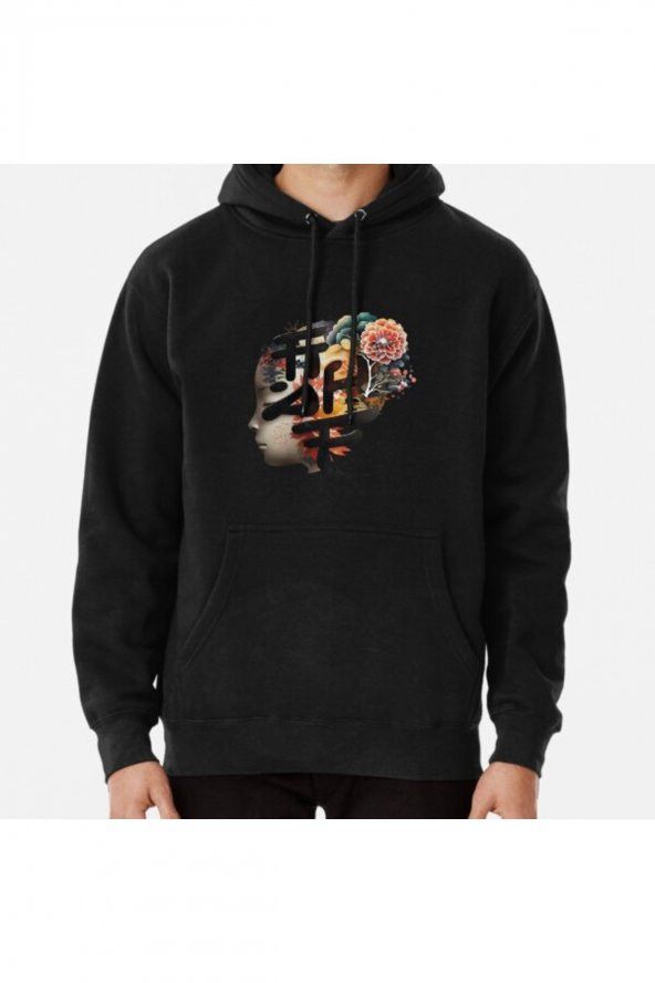 Anime japanese Chibi Designer has Flowers Spring Baskılı Kapşonlu Sweatshirt Hoodie
