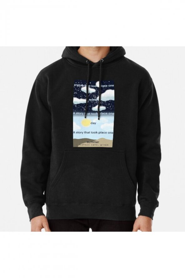 Given Anime Mafuyu Sato Quote Baskılı Kapşonlu Sweatshirt Hoodie