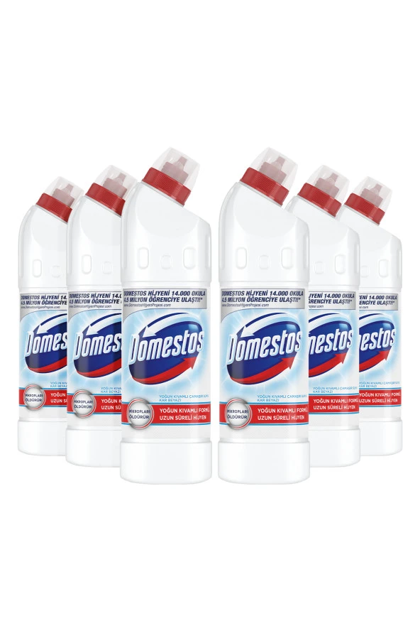 Domestos Yoğun Kıvamlı Çamaşır Suyu Kar Beyazı Maksimum Hijyen 750 ml 6 Adet - 2