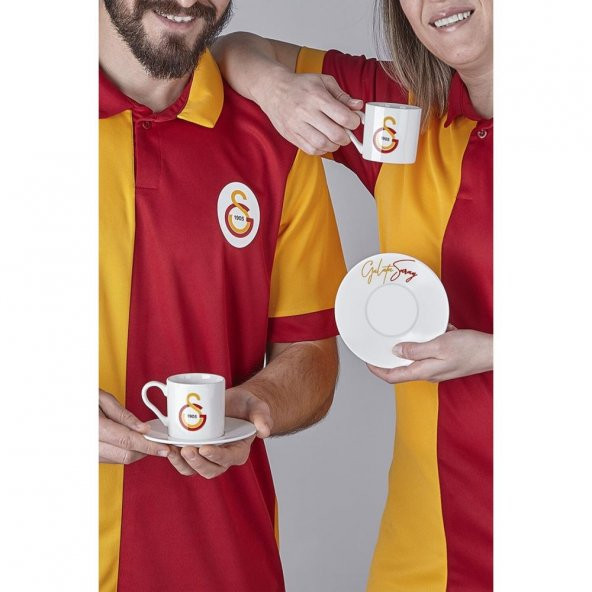 Neva N3476 Galatasaray Lisanslı El Yazılı 2Li Kahve Fincan Takımı