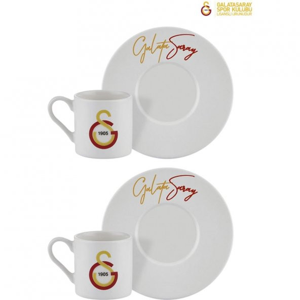 Neva N3476 Galatasaray Lisanslı El Yazılı 2Li Kahve Fincan Takımı - 3