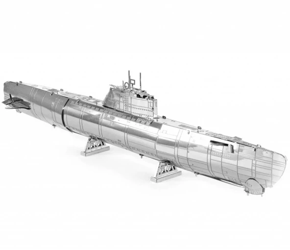 DIY 3D Metal Puzzle Bulmaca Alman Denizaltı U-Boat Type XXI Hediyelik Maket - 2