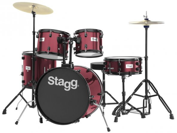 STAGG 5 PARÇA 20 KIRMIZI AKUSTİK DAVUL SET TIM-120 WR