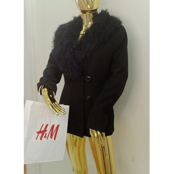 H&M KÜRKLÜ KISA PALTO/KABAN - 3
