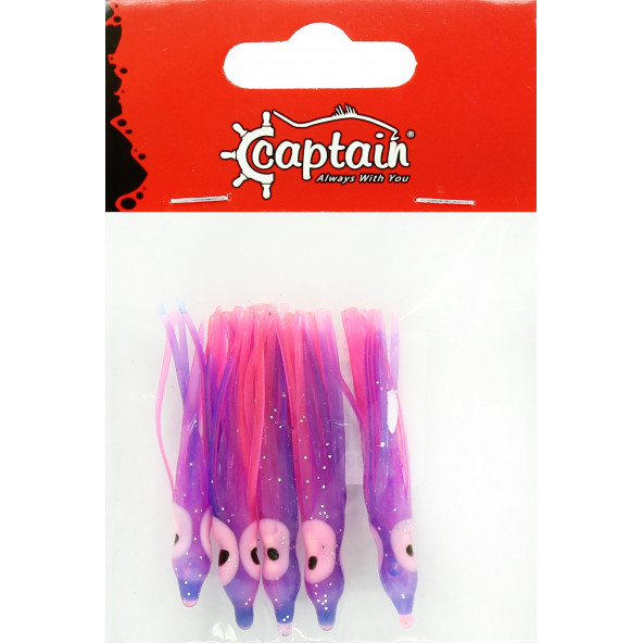 Captain Mutant 3593 Octopus Pride 5 cm Ahtapot Sübye 5'li Paket Silikon Suni Yem