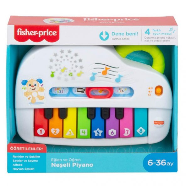 Fisher Price Eğlen & Öğren Işıklı ve Eğlenceli Oyuncak Piyano Türkçe GTW20 - 2