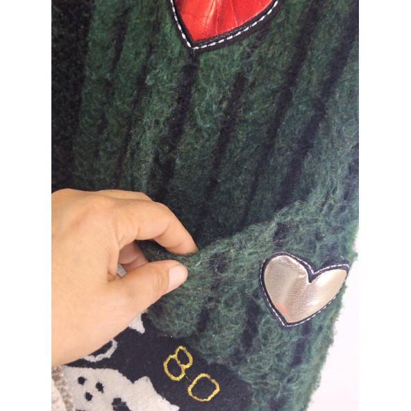 JOY YEŞİL TİFTİKLİ HIRKA/KABAN - 5