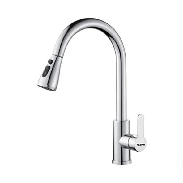 Fleko Spiralli Krom Mutfak Eviye Bataryası Ks10s01