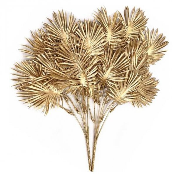 Palmiye Yapay Yaprak Gold 90 cm 3 Dallı - 4