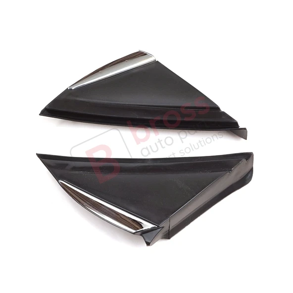 Renault Megane MK4 2016-On için Yan Ayna Köşe Plastiği Bakaliti Seti NİKELAJLI 638758950R 638740438R - Resim 3