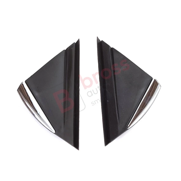 Renault Megane MK4 2016-On için Yan Ayna Köşe Plastiği Bakaliti Seti NİKELAJLI 638758950R 638740438R - Resim 5