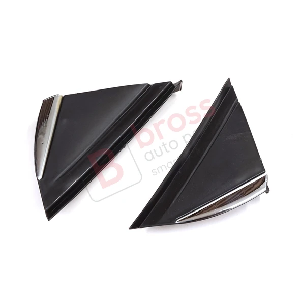 Renault Megane MK4 2016-On için Yan Ayna Köşe Plastiği Bakaliti Seti NİKELAJLI 638758950R 638740438R - Resim 4