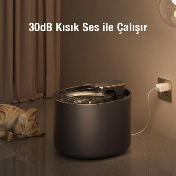 Coofbe Sessiz Akıllı 3Litre Kedi Köpek İçin Otomatik Su Pınarı Kedi Su Kabı Kedi Köpek Su Pınarı - Resim 4