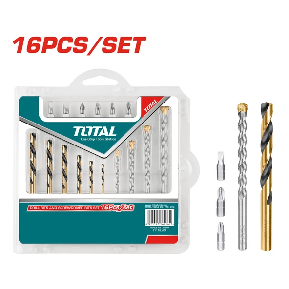 Total 16 PARÇA MATKAP UCU VE BİTS UÇ SET - TACSD3165