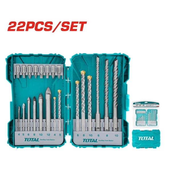 Total 22 PARÇA BİTS UÇ BETON VE CAM UCU SETİ - TACSDL12201 ürün görseli 1