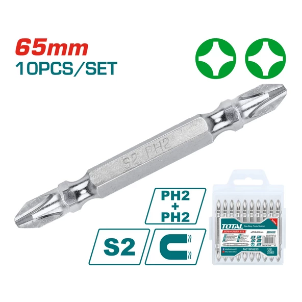 Total ENDÜSTRİYEL ÇELİK ÇİFT TARAFLI BİTS UCU S2 - TAC16PH233