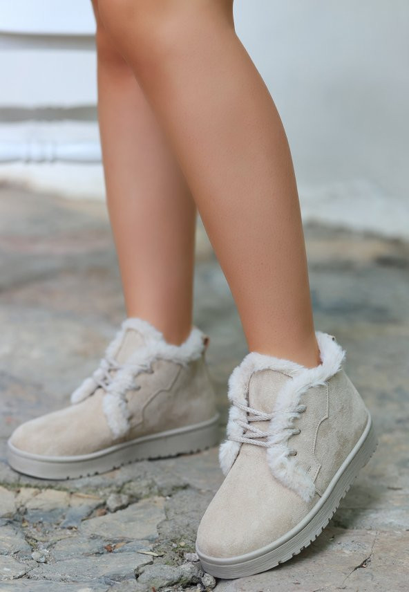 Simya Bej Süet Bağcıklı Bot - 3