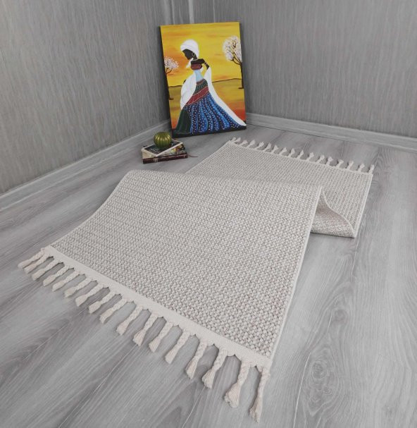 Orkide Home Dekoratif Bej Otantik Dokuma Halı - 5