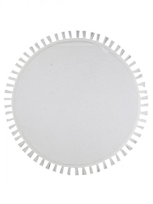 Orkide Home Dekoratif Modern Rabbit Peluş Püskül Saçaklı Yuvarlak Halı - 2