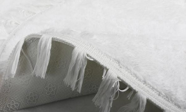 Orkide Home Dekoratif Modern Rabbit Peluş Püskül Saçaklı Yuvarlak Halı - 3