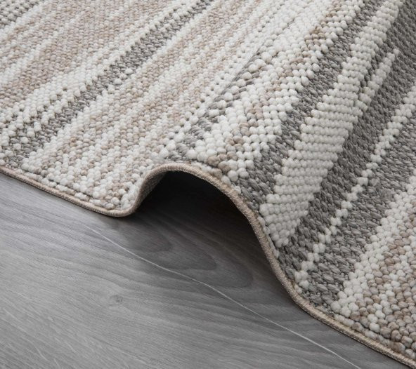 Orkide Home Dekoratif Gri Bej Otantik Dokuma Halı - 7