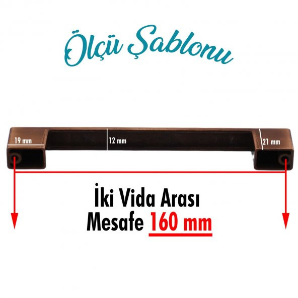 Mutfak Kulpu Çekmece Dolap Kapak Kulbu Antik Bakır Metal Kulp 160 mm Mobilya Dolabı Kulpları - 3