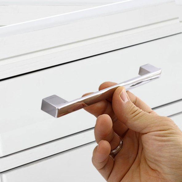 Mutfak Kulpu Çekmece Dolap Kapak Kulbu Metal Kulp Mobilya Krom Renk 160 mm Dolabı Kulpları - Resim 2