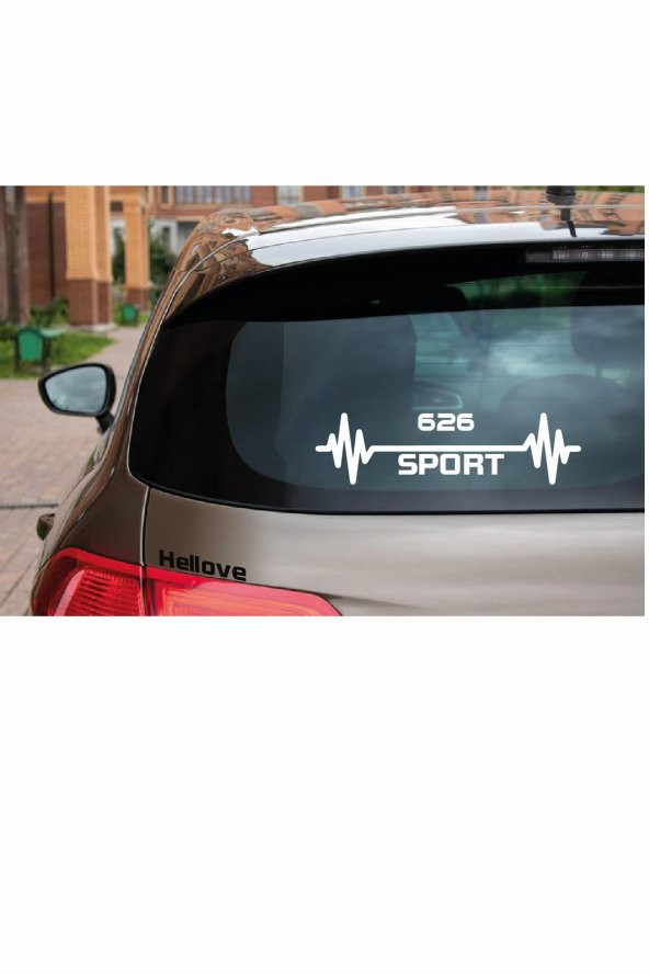 Mazda 626 Nabız Kalp Atışı Araç Ritim Oto Sticker 2 Adet Beyaz 20*7 Cm - 5
