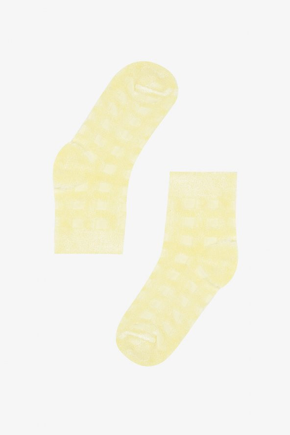 Sarı Ters Havlu Bambu Soket Çorap