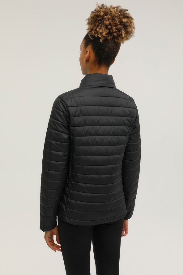W-sn659 Basıc Padded Coat Siyah Kadın Mont - 4