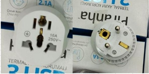 AMERİKAN İNGİLİZ FİŞ ADAPTÖR ÇEVİRİCİ 16A 250V NK-605K - 1