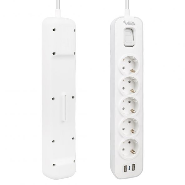 Vea VE-NOVA105U A Class 5'Li 2 Usb'li Anahtarlı 1.5 Metre Akım Korumalı Priz - 2