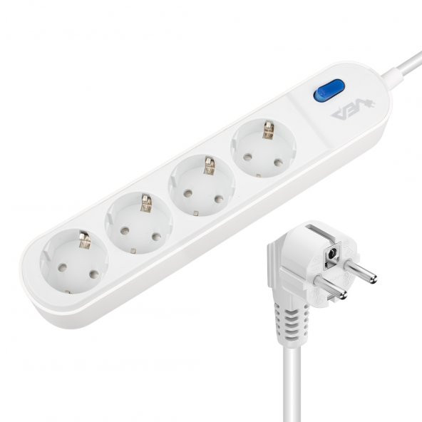 Vea VE-VEGA104 A Class 4'Lü Anahtarlı 1.5 Metre Akım Korumalı Priz